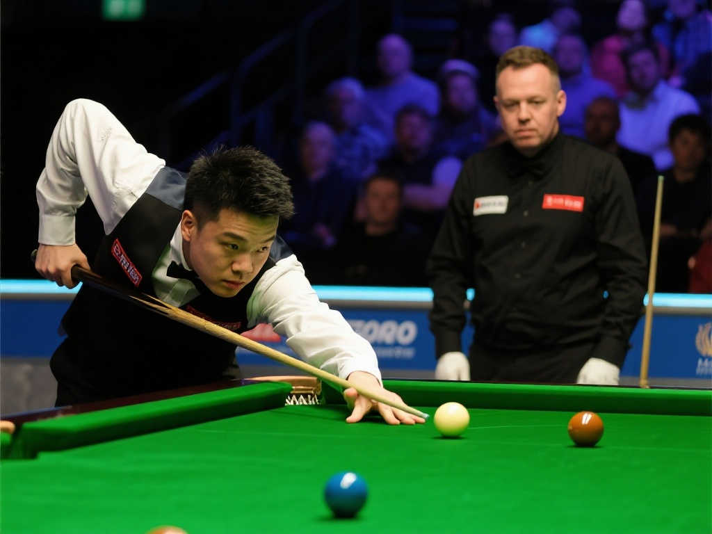 斯诺克世锦赛首轮激战:范争一暂以4-5落后马克-艾伦 斯诺克世锦赛首轮激战:范争一暂以4-5落后马克-艾伦