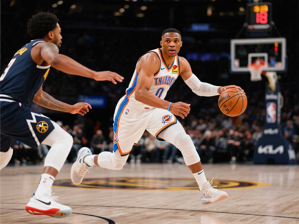 威斯布鲁克持球瞬间,掘金队广播连声喊‘不不不’ 威斯布鲁克持球瞬间,掘金队广播连声喊‘不不不’